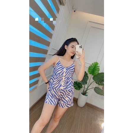 Bộ ngủ Bambi - lụa cao cấp Bambi 2 dây quần đùi hình thật tự chụp M961