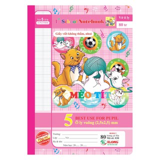 Vở 5ôly KLONG 80tr Pokemon; MS: 030M