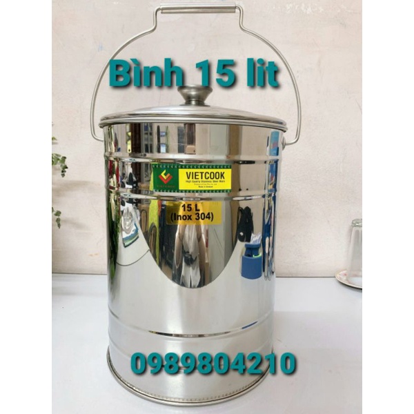 Bình đựng nước,sữa ,thực phẩm  inox 10 ,15 lít  SUS 304 ,Bình nước inox ko vòi inox 304, CHÍNH HÃNGVN