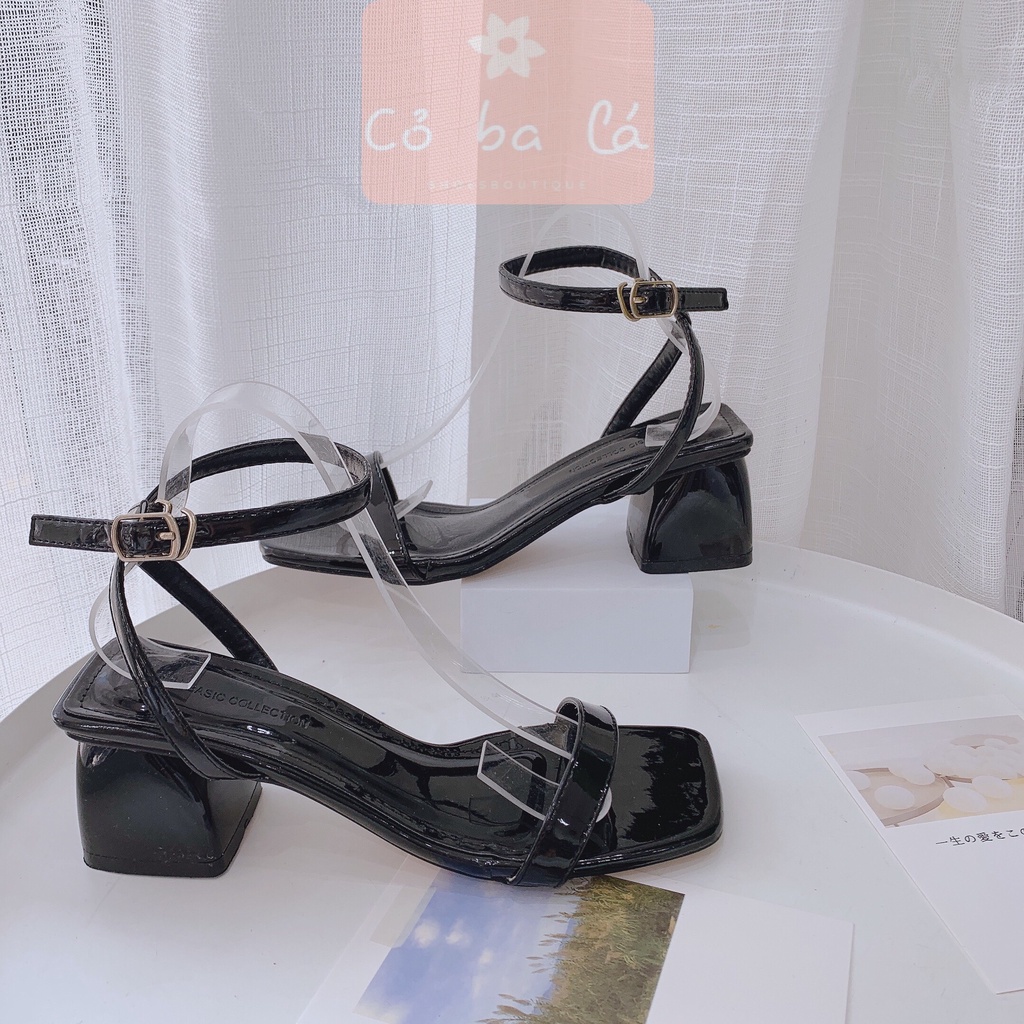 SANDAL CAO GÓT COBALASHOES - GIÀY NỮ QUAI MẢNH GÓT 5 PHÂN - SANDAL GÓT VUÔNG HỞ HẬ - G19020900