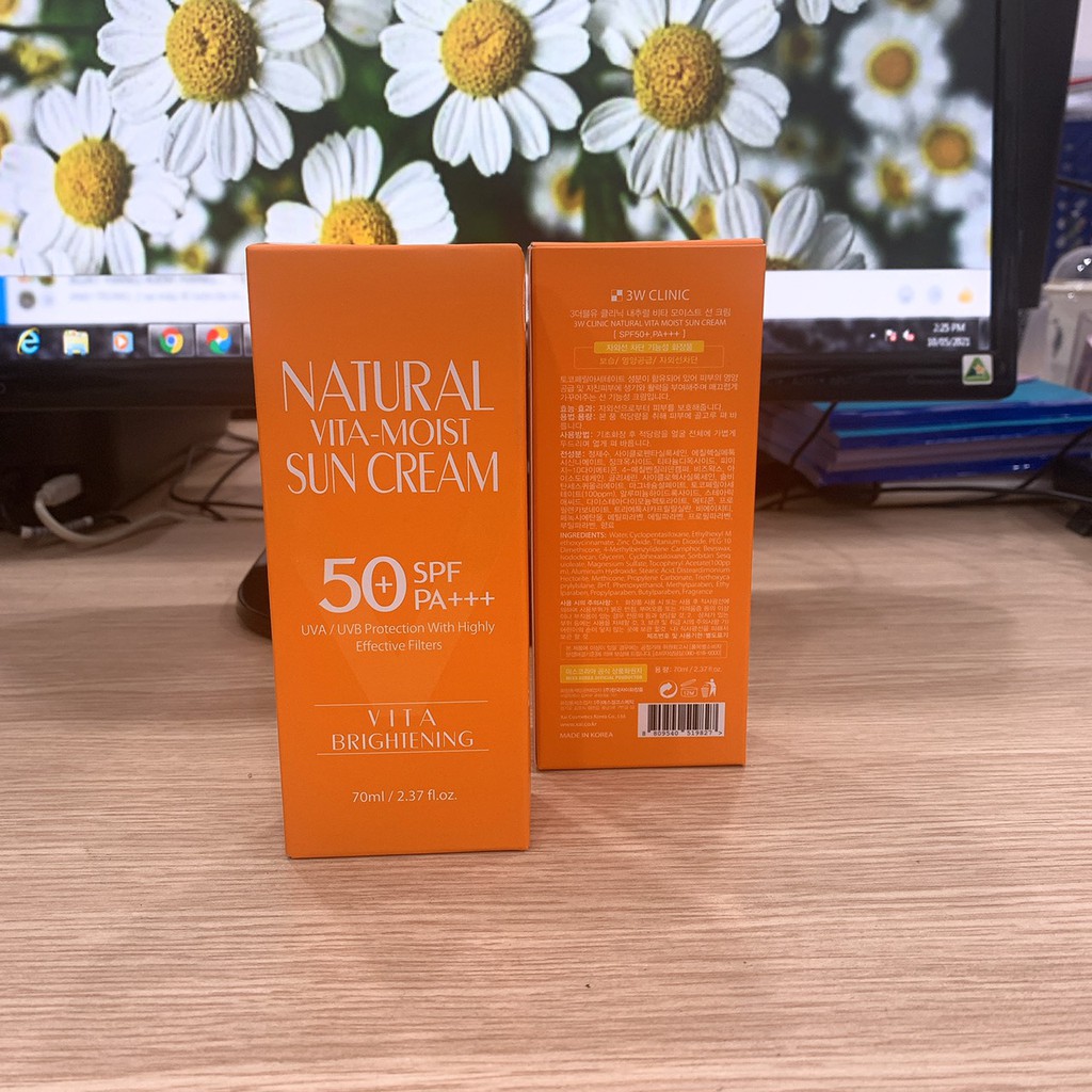 Kem chống nắng 3w Clinic Natural Vita-moist Sun Cream SPF50+ PA+++