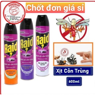 Xịt muỗi Raid hương cam chanh,không mùi,lavender  600ml