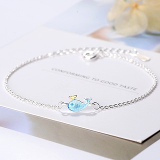 Lắc tay bạc cá heo xanh ( có ảnh thật )