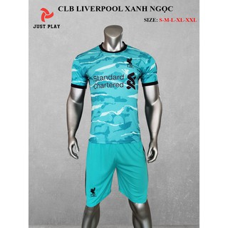 Áo đá banh CLB Live Pool màu xanh ngọc mới nhất 2020-2021