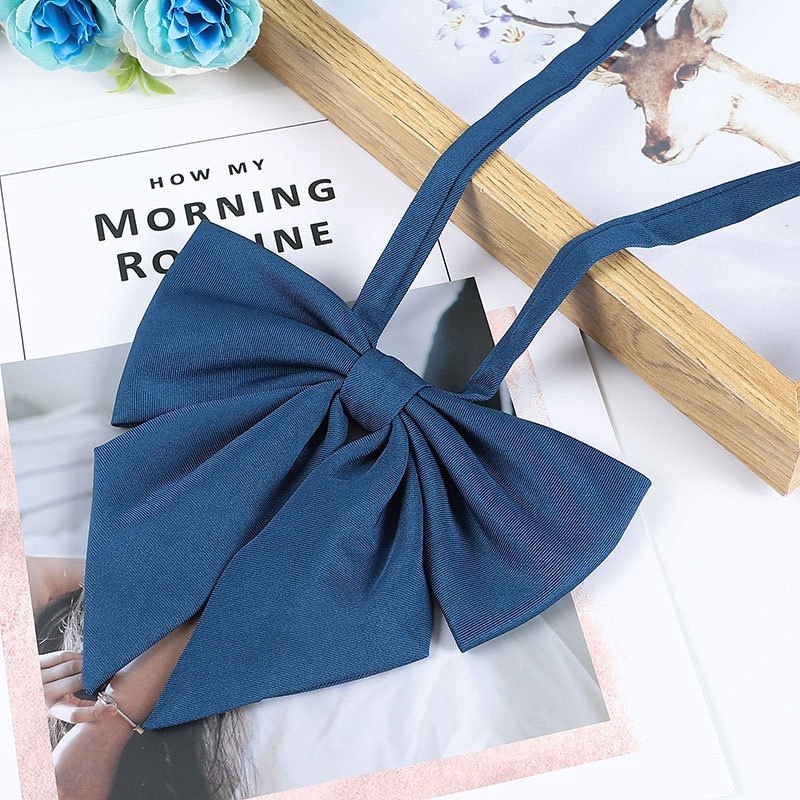 Nơ Cài Áo Đồng Phục Màu Trơn Kiểu Dáng Dễ Thương Cho Nữ