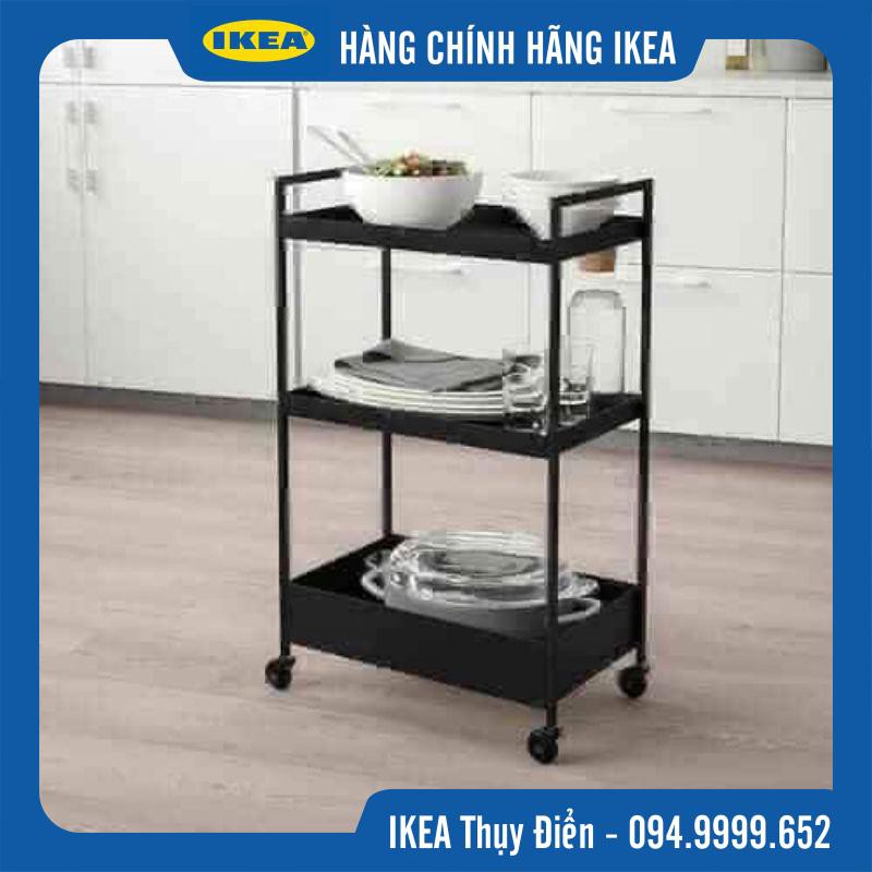 Xe đẩy 3 tầng màu đen ( hàng chính hãng IKEA)