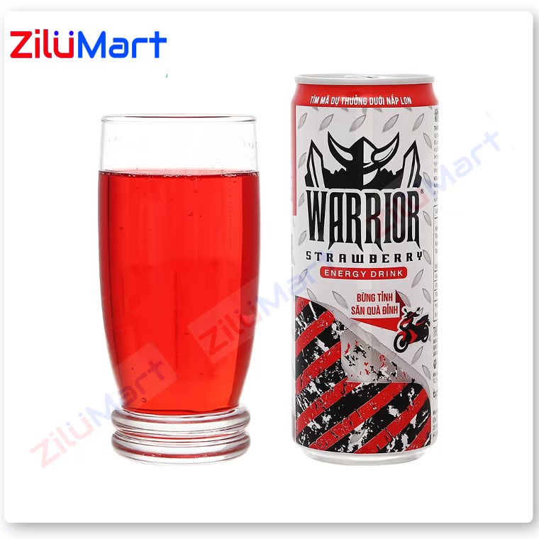 [HỎA TỐC HCM] Lốc 6 lon nước tăng lực Warrior hương dâu 325ml