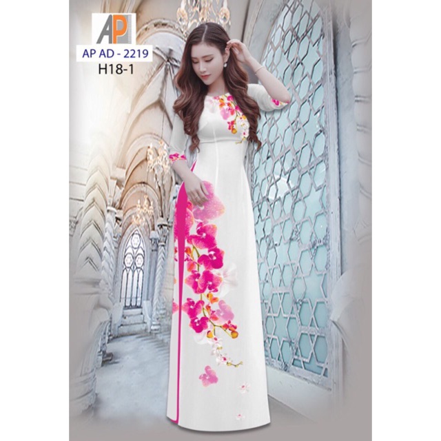 Vải áo dài in hoa lan