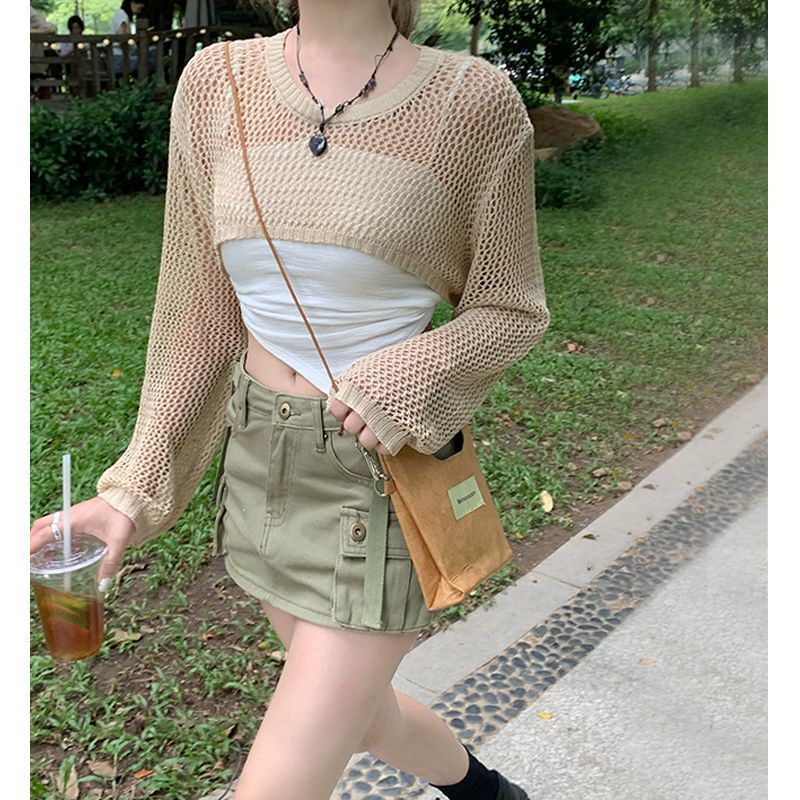 COZOK Bộ Áo Sát Nách Dáng Ôm + Áo Khoác Chống Nắng Thời Trang Cho Nữ