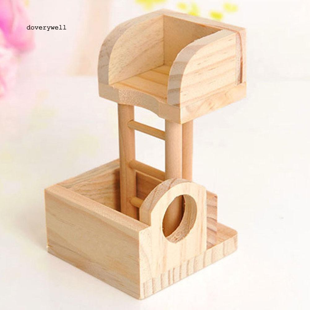 Ngôi nhà 2 tầng mini bằng gỗ dùng leo trèo thú vị cho chuột hamster