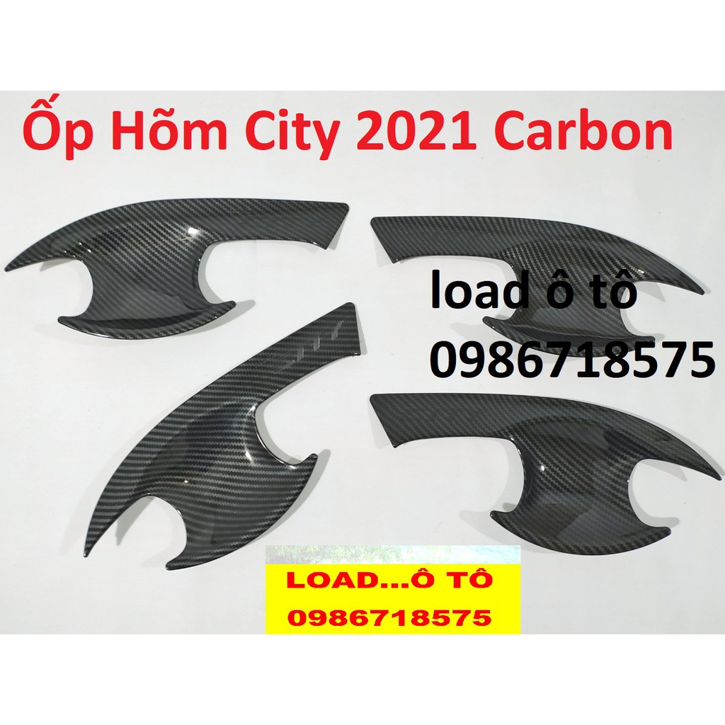 Ốp Tay Nắm Và Hõm Cửa Honda City 2021 Vân carbon Cao Cấp