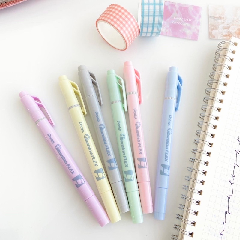 (lẻ cây) BÚT ĐÁNH DẤU 2 ĐẦU HIGHLIGHT PENTEL MÀU PASTEL