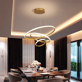 Đèn thả 3 vòng hiện đại trang trí nội thất kích thước 20-40-60cm