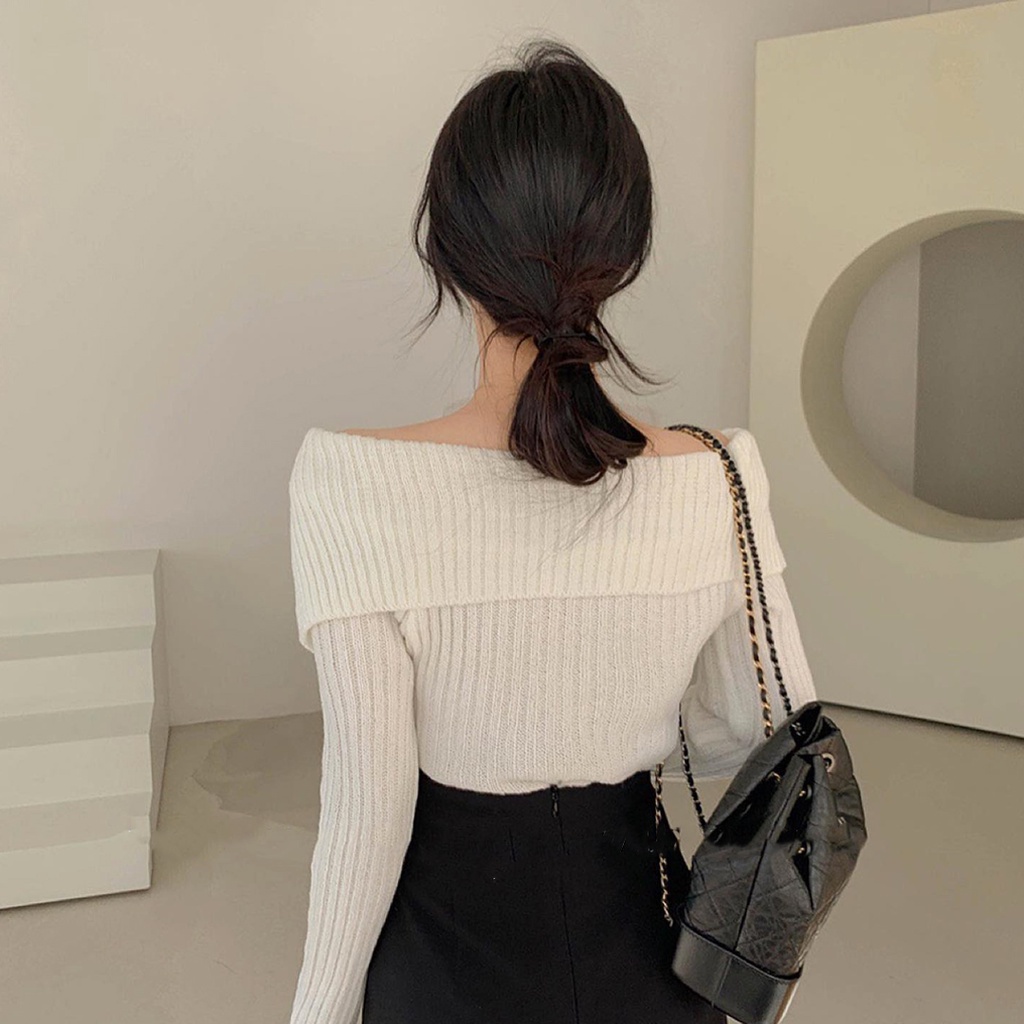 Áo len tăm dài tay cổ kiểu phối bèo tiểu thư (hàng QC) - Ảnh thật cận chất | BigBuy360 - bigbuy360.vn