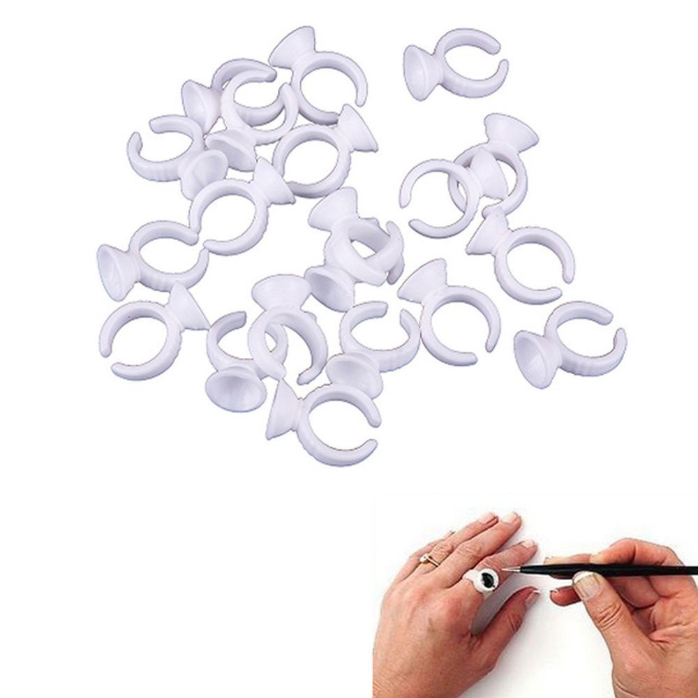 [Hàng mới về] 50 Cốc đựng keo nối mi/ xăm dạng hình chiếc nhẫn thời trang