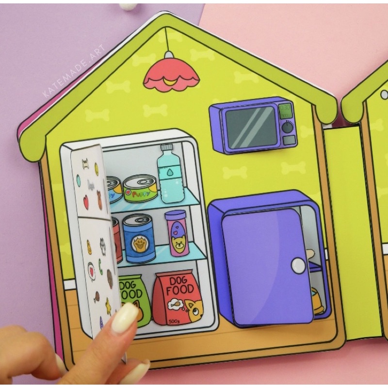 NGÔI NHÀ BÚP BÊ GIẤY CÚN CƯNG DOG HOUSE SIÊU XINH