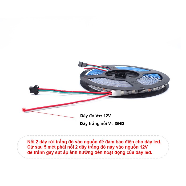 ĐÈN LED FULL MÀU WS2811 UCS1903 RỘNG 8MM 96LED/MÉT 108LED/MÉT ĐIỆN ÁP 12V DÂY 1 MÉT