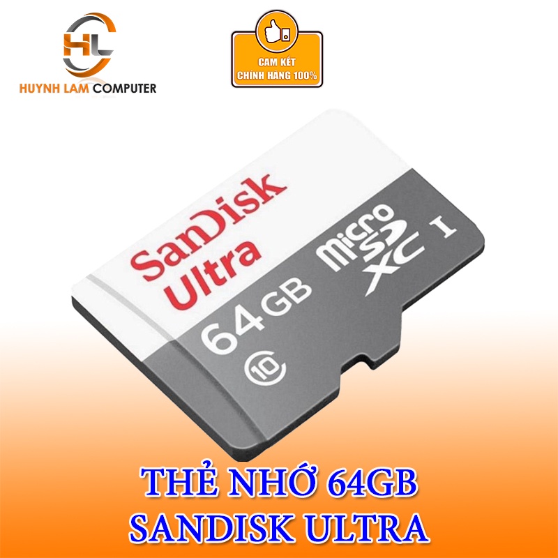 Thẻ nhớ Sandisk 64Gb MicroSDXC Ultra 100MB/s - Chính hãng FPT Phân Phối