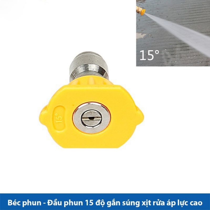 Bộ 4 béc rửa xe, Béc xịt rửa xe góc phun từ 0 - 15 - 25 - 40