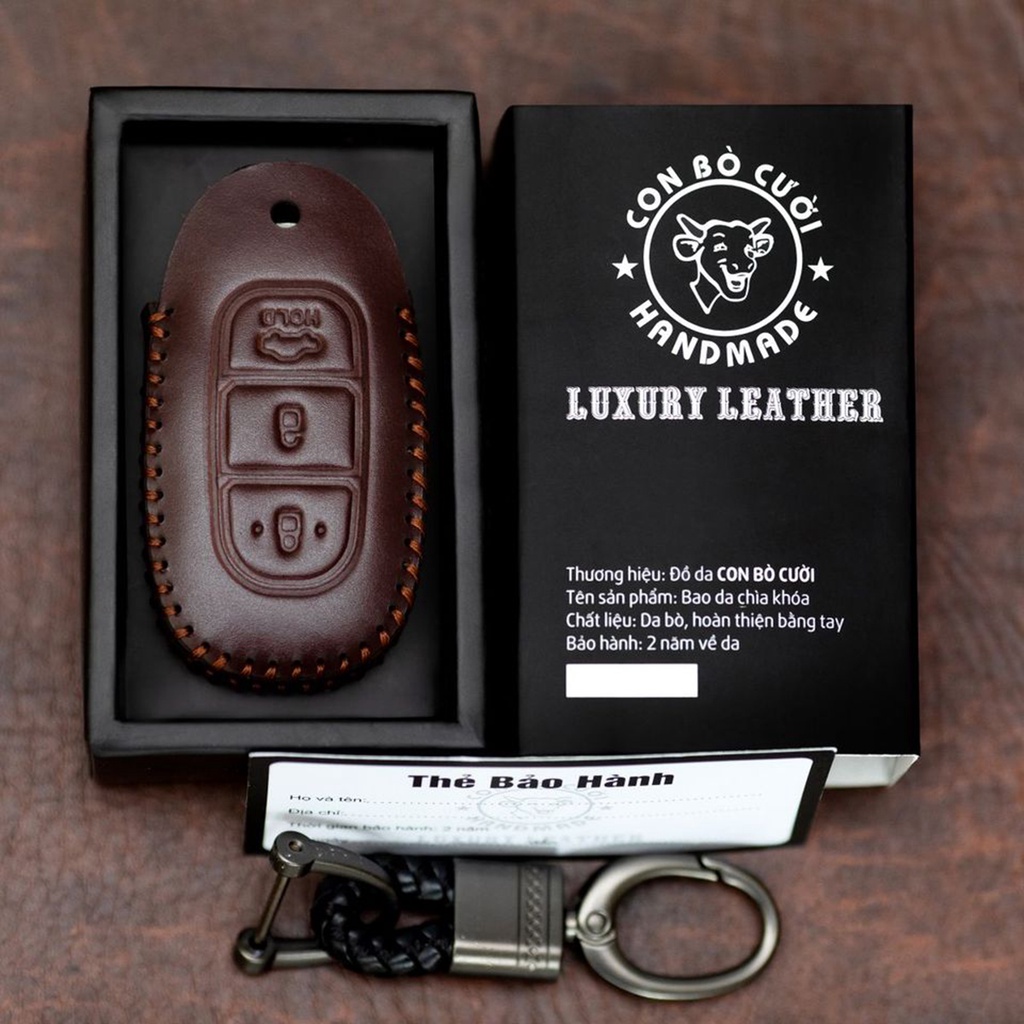 Bao da chìa khoá ô tô Huyndai Santafe 2019-2022 Accent 2018-2022 Kona bảo hành bọc chìa 24 tháng tặng kèm móc chìa khóa