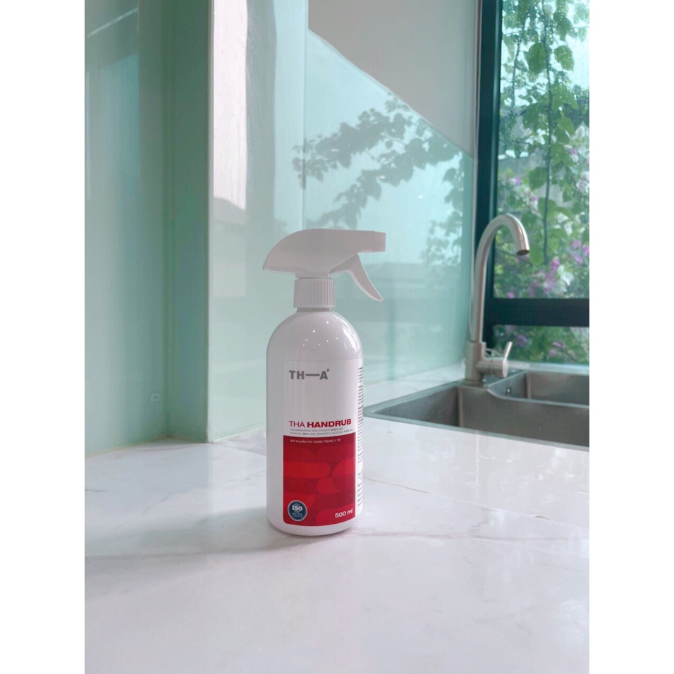 Xịt nước rửa tay khô diệt khuẩn TH.A handrub 500ml cổ cò vòi xịt | BigBuy360 - bigbuy360.vn