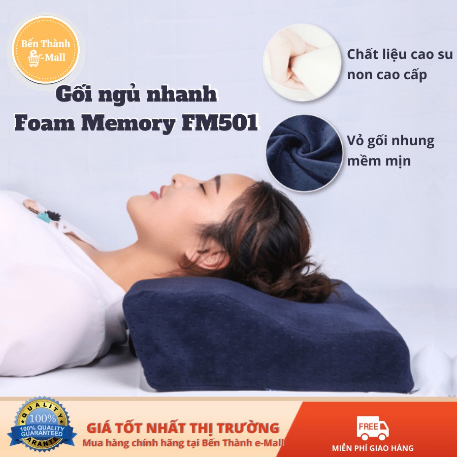 ✈️[Freeship] Gối ngủ nhanh Foam Memory FM501 [Chất liệu cao su non cao cấp]