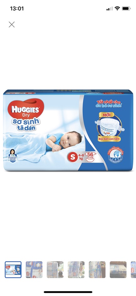 Tã dán sơ sinh huggies dry newborn S56