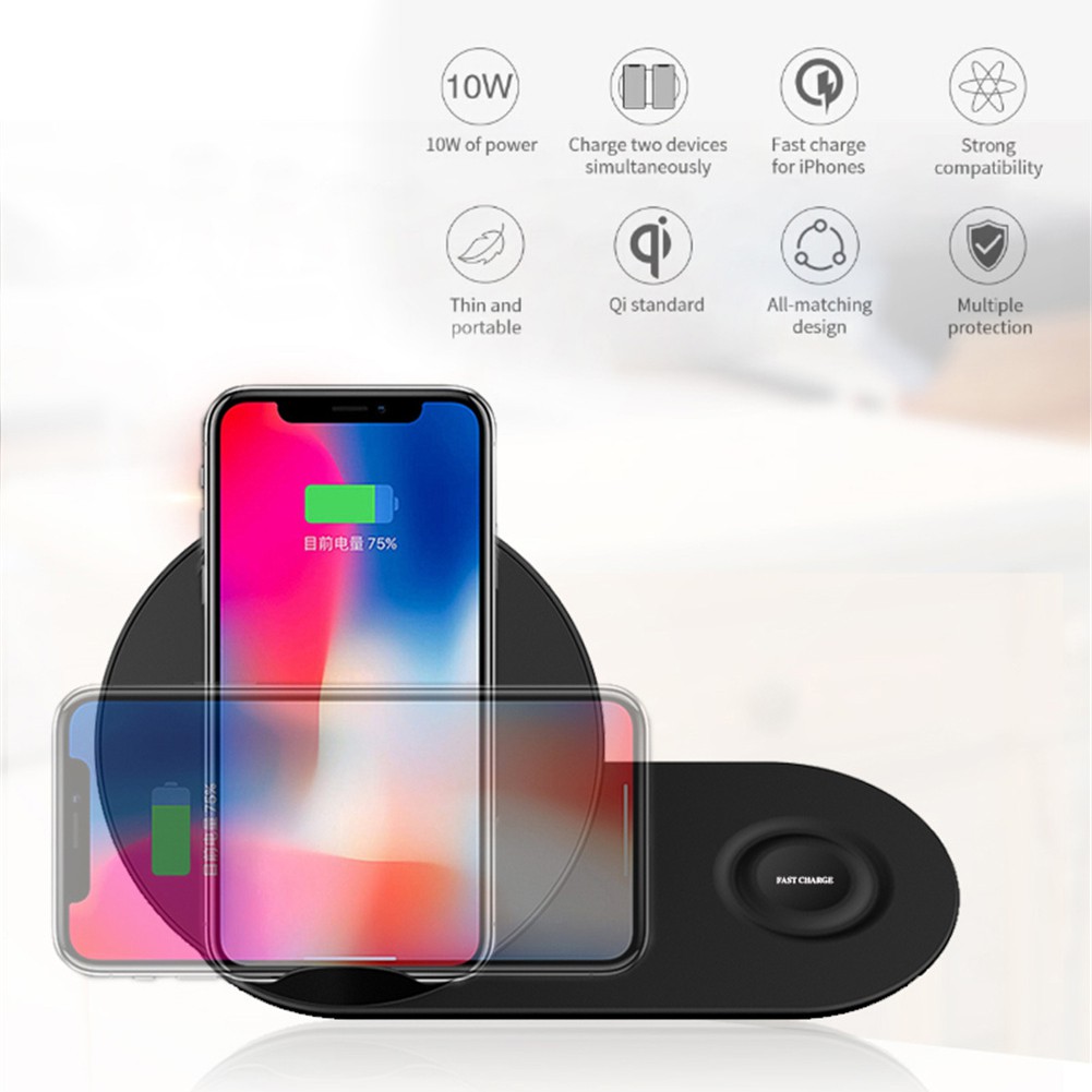 PUR Fast Charging Wireless Charger for Samsung Gear S3 Galaxy Watch iPhone XS 8 Plus Samsung S9 S8