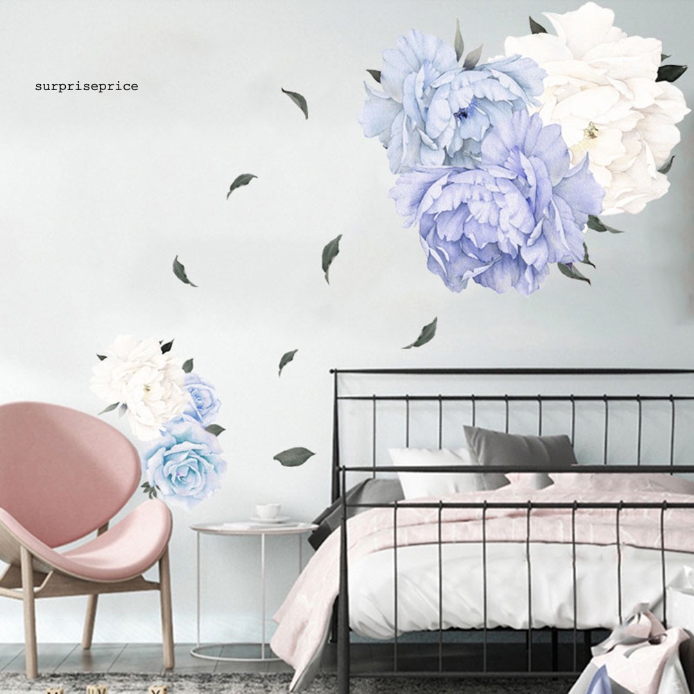 Giấy PVC dán tường trang trí hình hoa mẫu đơn 3D DIY