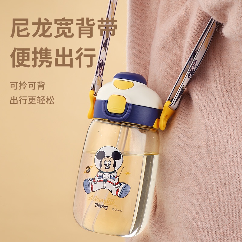 Bình Nước Có Ống Hút In Hình Hoạt Hình Disney Xinh Xắn Cho Bé