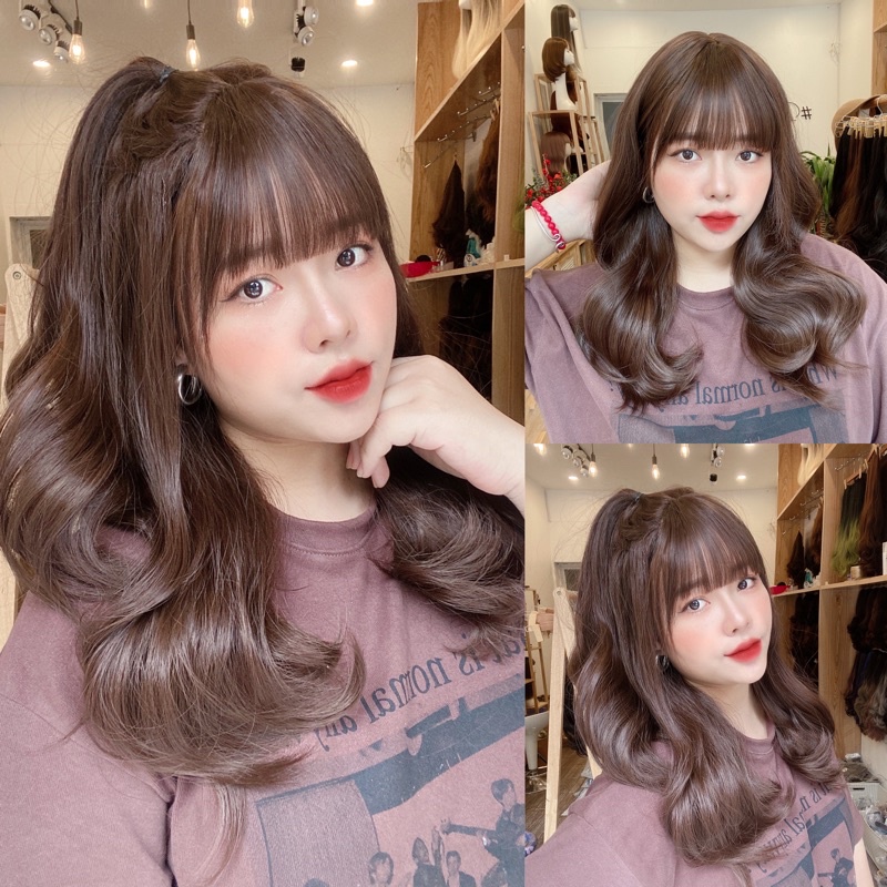 227 Tóc giả nguyên đầu lơi ( ảnh video thật 100%)