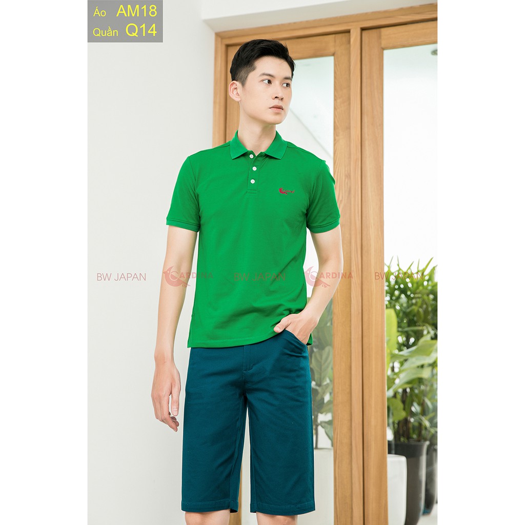 Áo Polo Nam  𝐂𝐀𝐑𝐃𝐈𝐍𝐀 Cộc Tay Chất Cotton Cá Sấu Xịn Hàng Xuất Nhật Hàng Hè