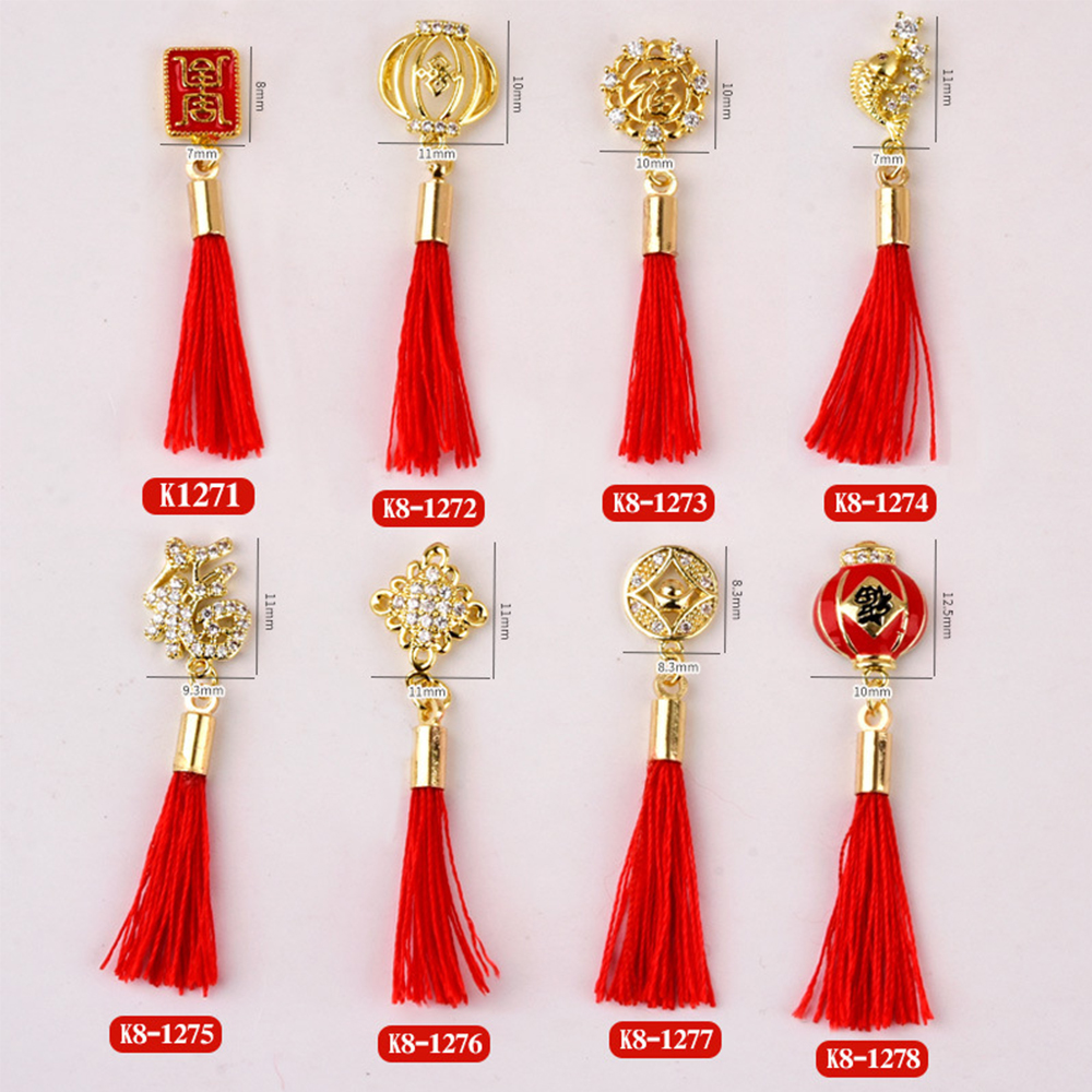 CHARMS Phụ Kiện Trang Trí Móng Tay 3D Phong Cách Trung Hoa