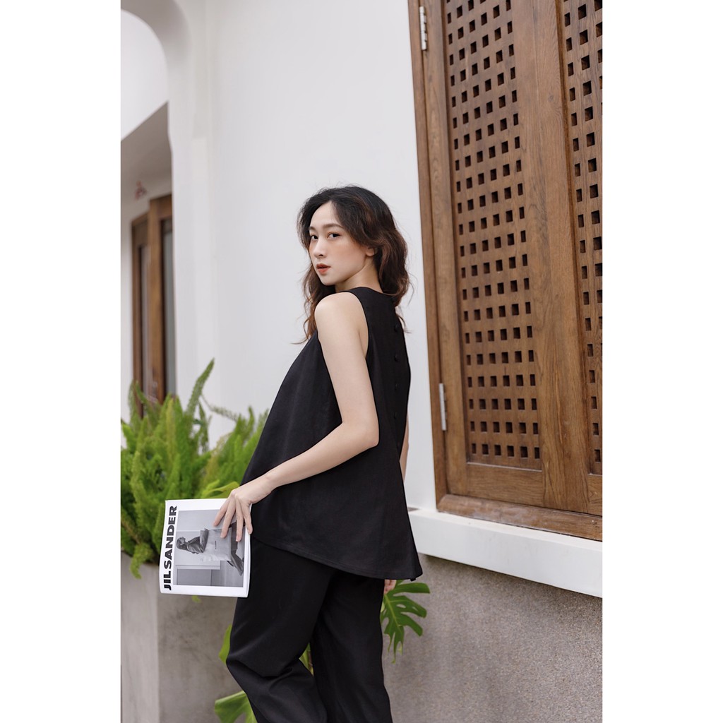 Set Sát Nách Quần Lai Lật Linen 6 Cúc Sau ( Ảnh chính chủ của shop )