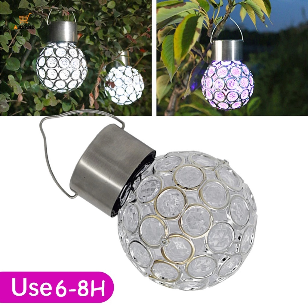 Đèn Led Treo Trang Trí Hình Quả Cầu Pha Lê Chống Thấm Nước Sử Dụng Năng Lượng Mặt Trời