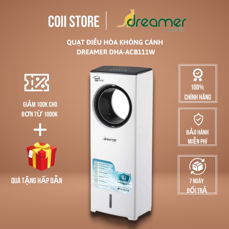 Quạt điều hòa, Quạt điều hòa không cánh Dreamer DHA-ACB111W, Bảo hành 12 tháng