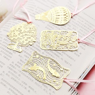 HCM - Bookmark chặn sách kim loại màu vàng sang trọng