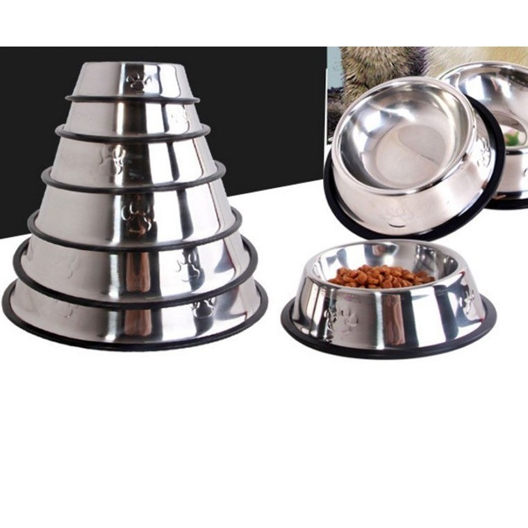 Bát inox đựng thức ăn cho chó (đủ size