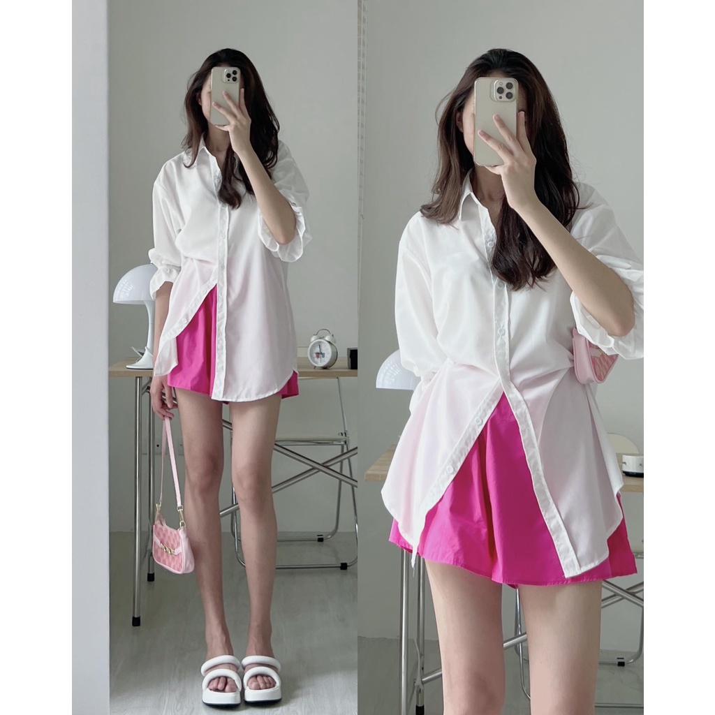 A7195 sơ mi tay nhún oversized Audrey | BigBuy360 - bigbuy360.vn