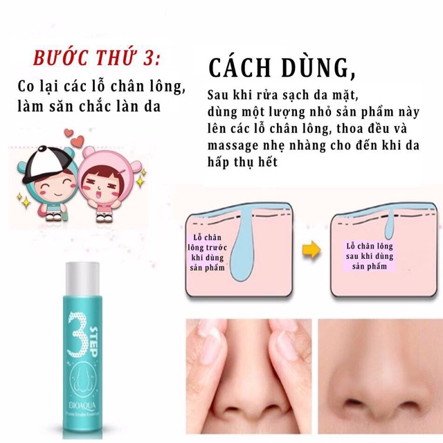 Combo 3 Chai 3 Bước Lột mụn Mụn Đầu Đen Bioaqua