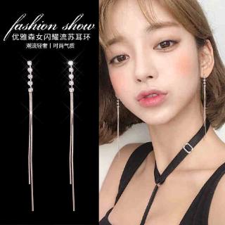 Khuyên tai bạc dáng dài thiết kế trẻ trung hợp thời trang cho bạn gái