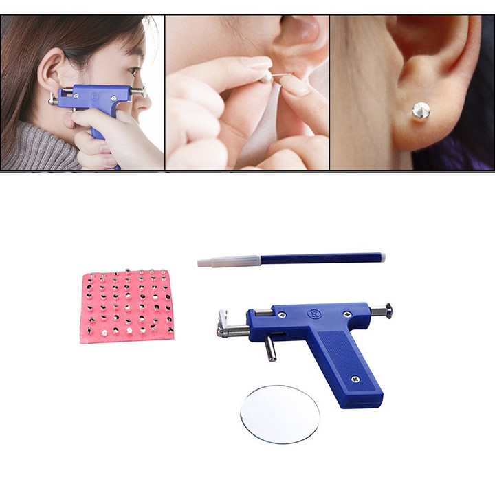 Máy bấm lỗ tai piercing máy bấm khuyên tai dụng cụ bấm tai kèm 144 khuyên - DCBLT-144KHUYEN