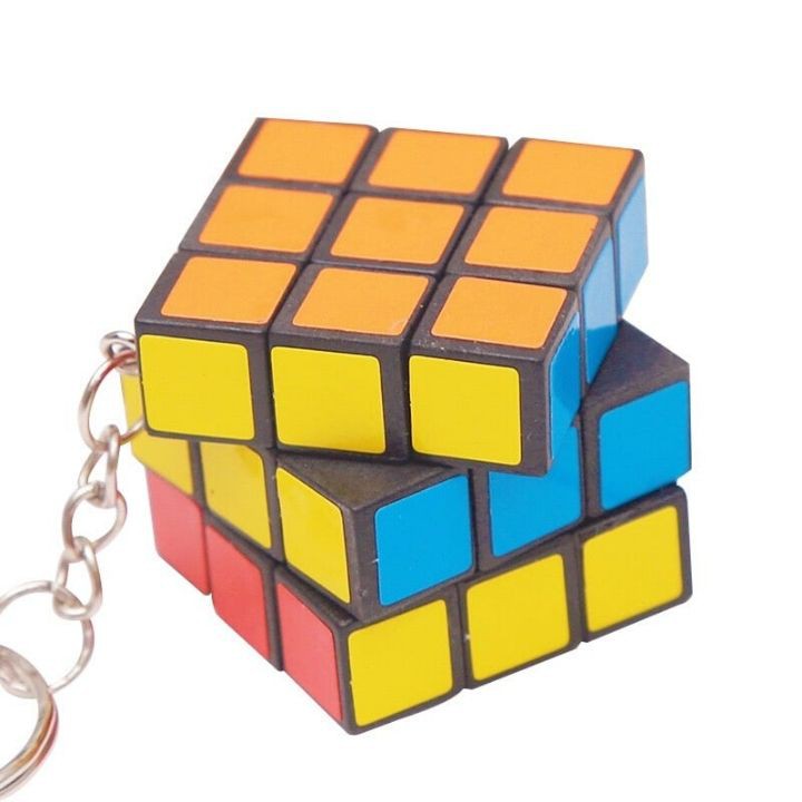 Khối Rubik 3x3 Mini Đồ Chơi Phát Triển Trí Tuệ Cho Bé Có Móc Khóa