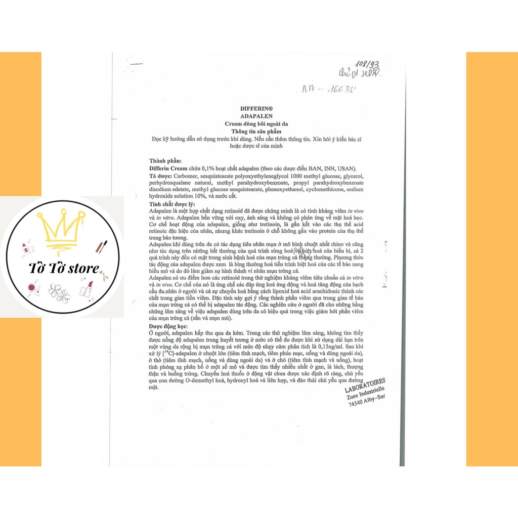 DIFFERIN CREAM CHÍNH HÃNG NỘI ĐỊA PHÁP [CÓ ẢNH THẬT] | BigBuy360 - bigbuy360.vn