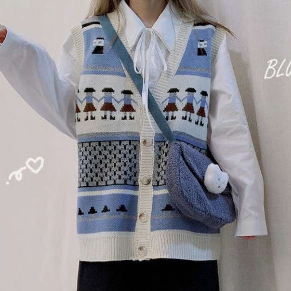 Gile Len Nữ ELISA Ullzang, Áo Gile Len Cài Cúc Hàng Quảng Châu Thời Trang Cao Cấp | BigBuy360 - bigbuy360.vn