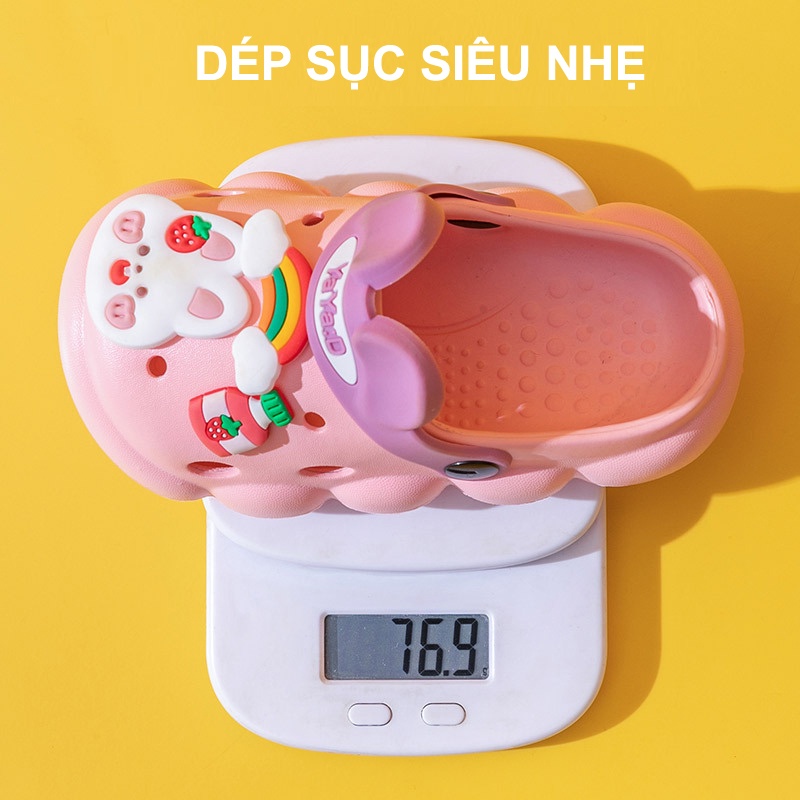 Dép sục cho bé trai và bé gái 2 - 10 siêu nhẹ dép cross cho bé đế êm chống trơn trượt chất liệu an toàn D76