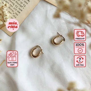 Khuyên tai Hàn quốc - Khuyên tai giọt nước mảnh vàng phong cách vintage Âu Mỹ