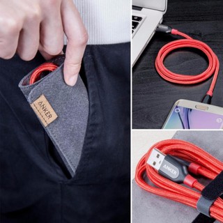 Cáp siêu bền nylon ANKER PowerLine+ Micro USB dài 0.9m (Đỏ)