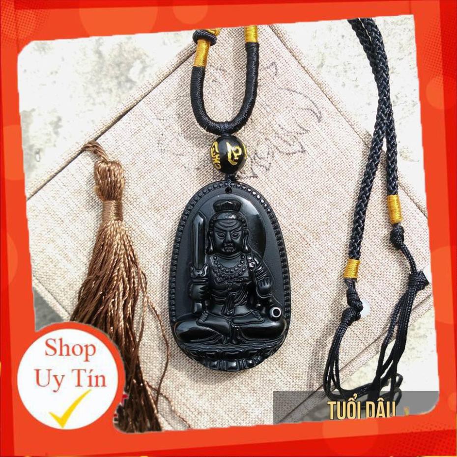 Phật Bản Mệnh Bất Động Minh Vương Phù Hộ Tuổi Dậu Đá Obsidian Màu Đen