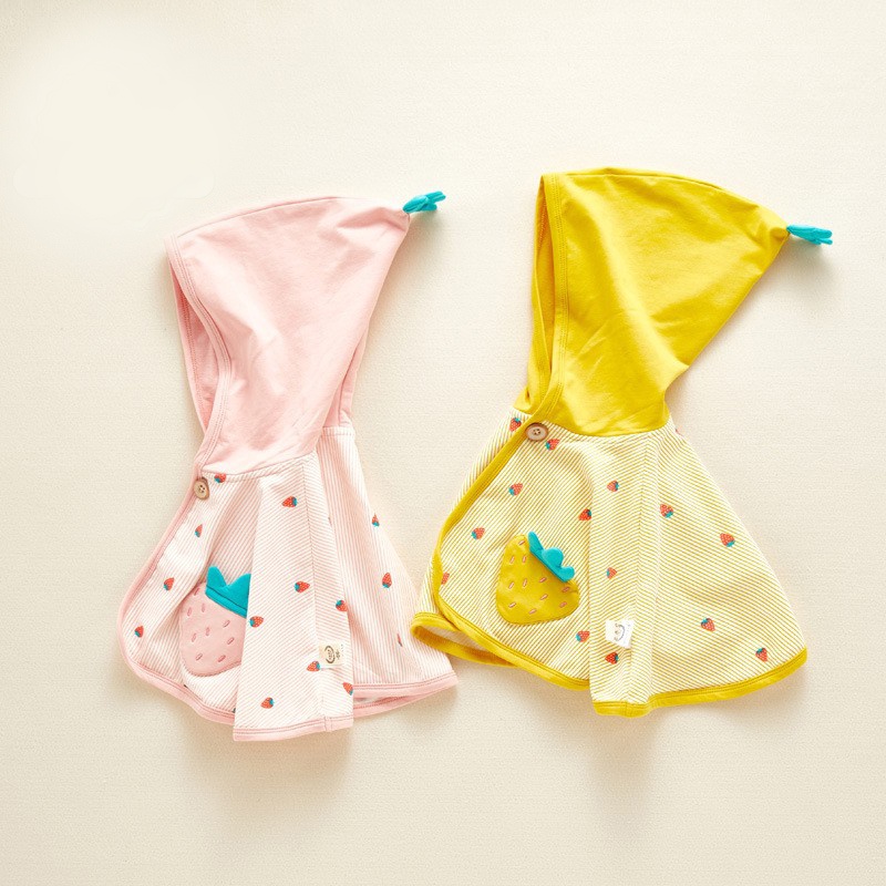 Áo choàng cánh dơi Dâu Vàng cho bé 9 - 16kg mẫu xinh xắn chất liệu cotton vải dày đẹp dễ thương